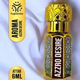 YUGOSMILE Azzro Desire Attar 6ml | 100% Pure Luxury Attar Oil | Long-Lasting Unisex Roll-On Perfume | Premium Arabic Fragrance for Men & Women | Alcohol-Free Exotic Scent