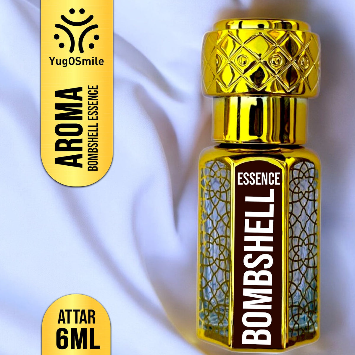 YUGOSMILE Bombshell Essence Attar | 6ml Roll-On Perfume Oil | 100% Pure & Original Attar | Long-Lasting Luxury Fragrance for Men & Women | Alcohol-Free | Premium Scent