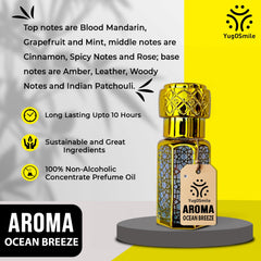 YUGOSMILE | Ocean Breeze Attar 6ml | 100% Pure & Original Attar | Long-Lasting Luxury Roll-On Perfume | Unisex Fragrance for Men & Women