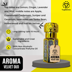 YUGOSMILE Purple OUD Attar 6ml | 100% Pure & Long-Lasting Attar | Unisex Luxury Roll-On Perfume Oil | Premium Arabic Fragrance for Men & Women