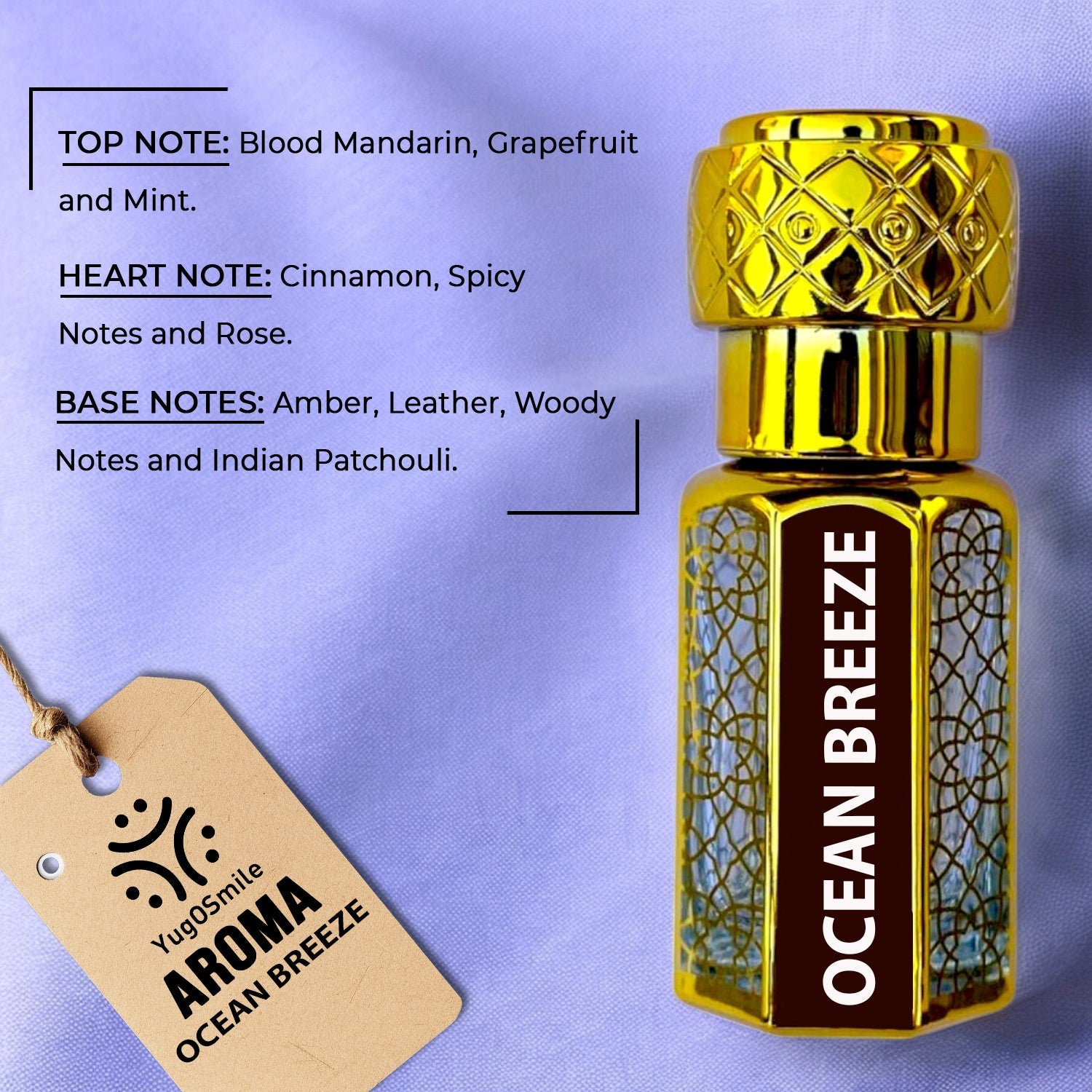 YUGOSMILE | Ocean Breeze Attar 6ml | 100% Pure & Original Attar | Long-Lasting Luxury Roll-On Perfume | Unisex Fragrance for Men & Women
