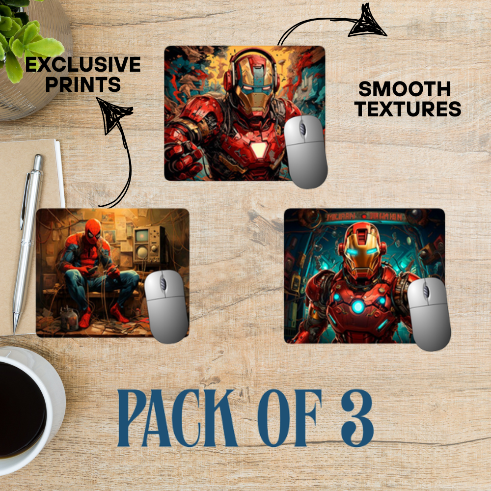 DeskMate 3-in-1 Combo – Professional Mouse Pad Set for Office & Home Use