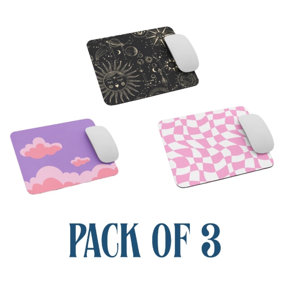 GripFlex Triple Pack – Anti-Slip Mousepad Set with Smooth Precision Surface