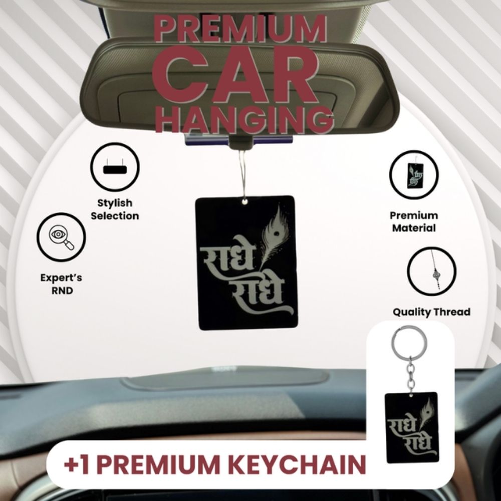 Radhe Radhe Car Hanging (Keychain Free)