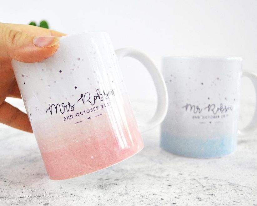 Hubby Wifey Birthday Mugs – Set of 2 Couple Gifts
